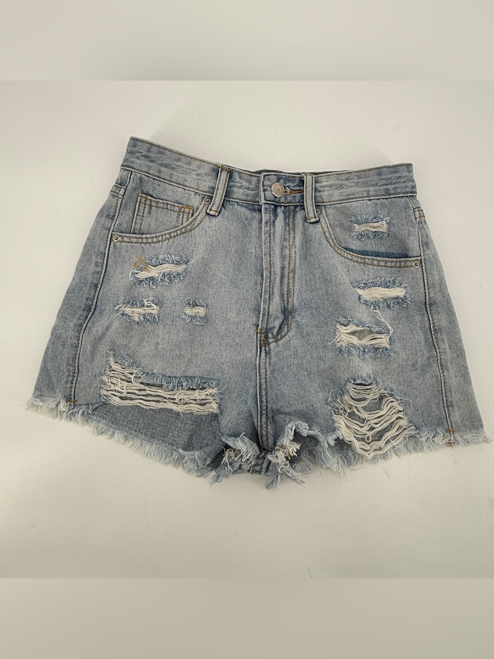 SHEIN Denim Frayed Cut Off Jean Shorts Blue XS Women’s